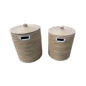 Round Straw Laundry basket